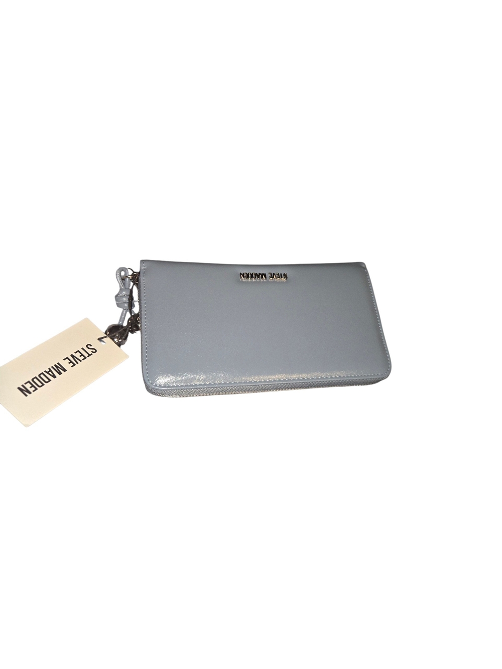 Steve Madden Light Blue Half Denim Zip Around Wallet NWT